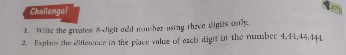  Write the greatest 8-digit odd number using three digits only. Explain