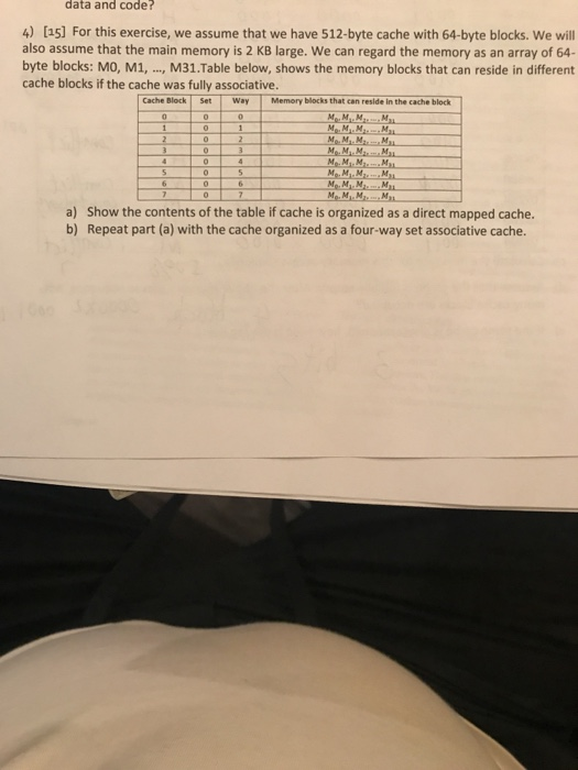  data and code? 4) [15] For this exercise, we assume that