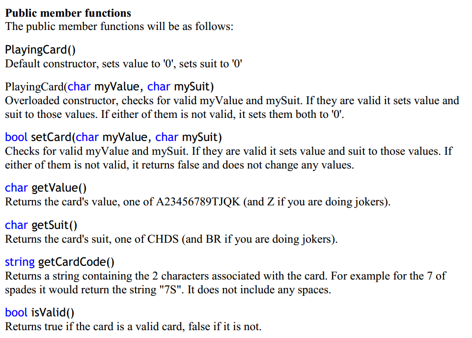 to create a card deck. A deck of cards, of course, is