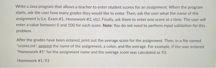 Java Java Program Write a Java program that allows a teacher to