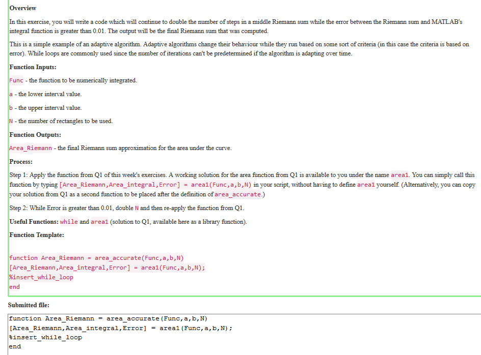  Overview this exercise, you will write a code which will continue