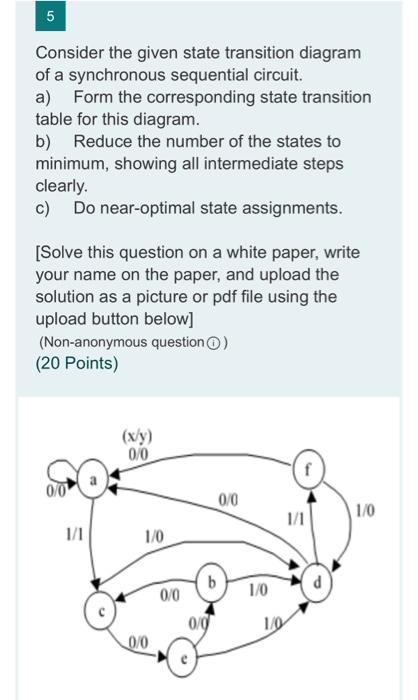 digital logic please help as fast as you can 5 Consider the