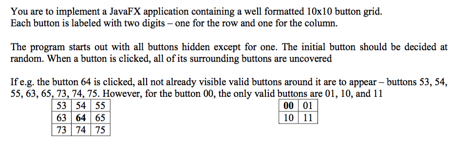  Hint 1: 2D array of type Button, all buttons hidden except