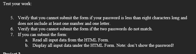I cannot get the password match function to work. Specifically I am
