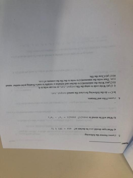  i) (2 pt) Write code to setup the file output. t