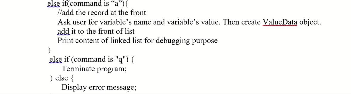 new LindedList object Read a file called fileName which is a text