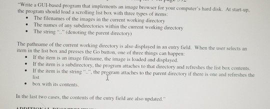 in python please Write a GUl-based program that implements an image browser