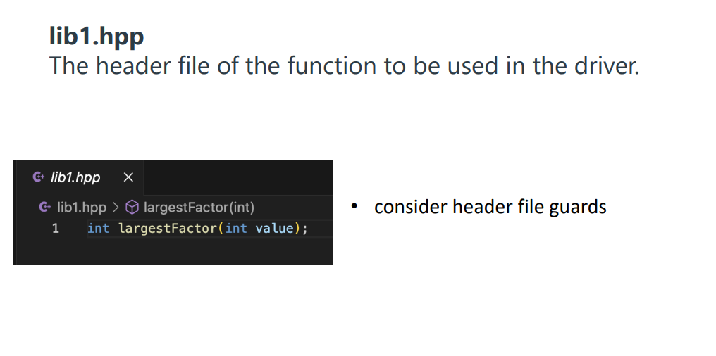  lib1.hpp The header file of the function to be used in