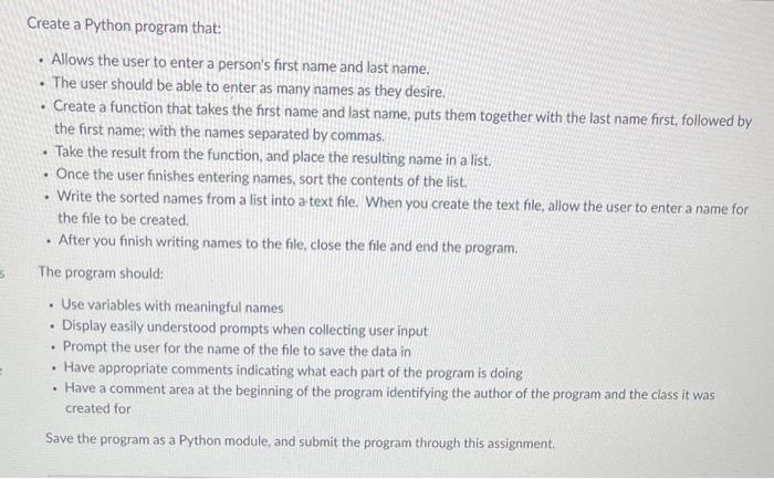  - Allows the user to enter a person's first name and