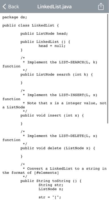 and Linked List.jam. The source files are available on Canvas in a