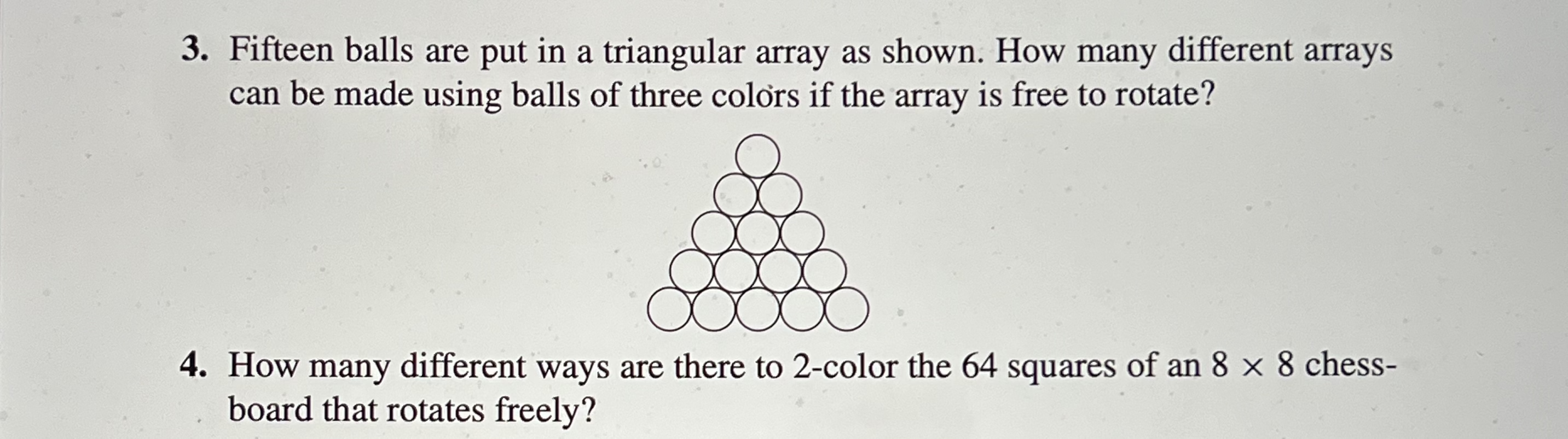  Fifteen balls are put in a triangular array as shown. How