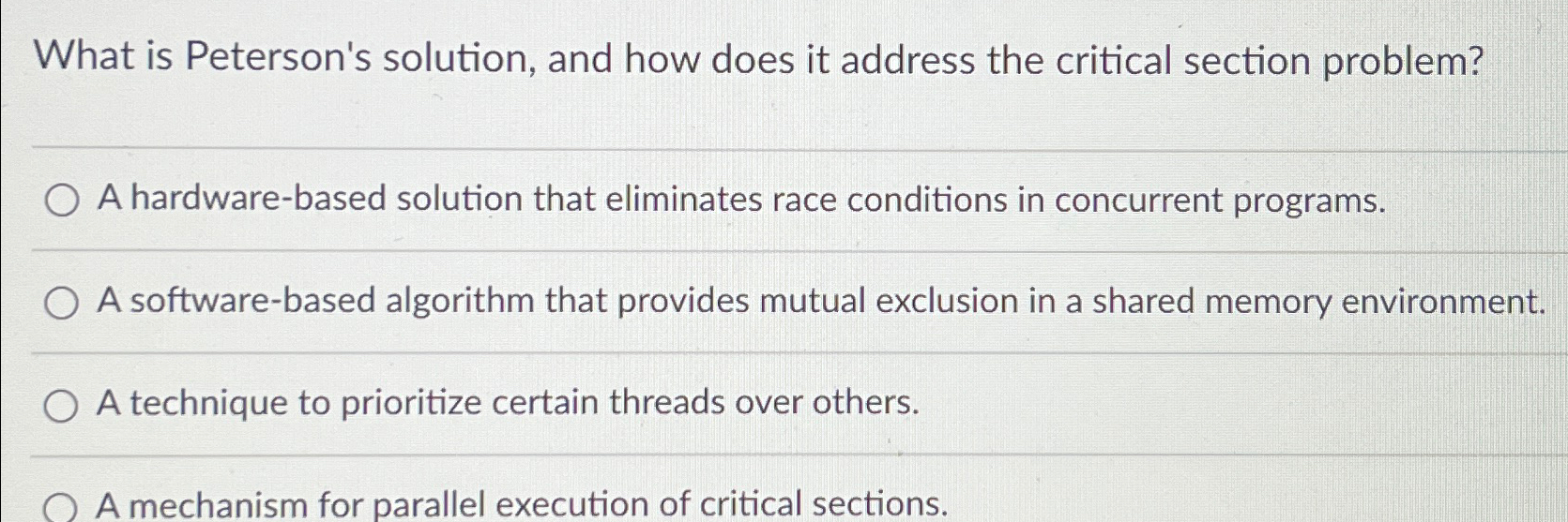  What is Peterson's solution, and how does it address the critical