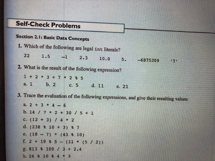  Self-Check Problems Section 2.1: Basic Data Concepts 1. Which of the