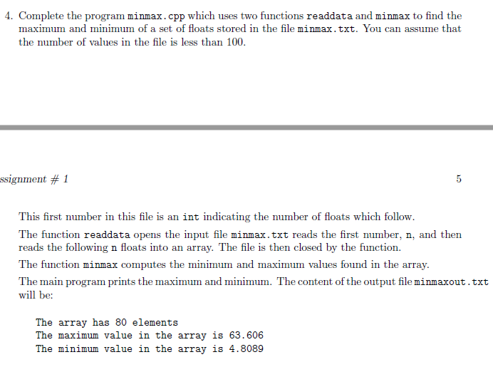  Please answer the question 5 in C++ with the reference of