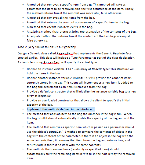 in this assignment. In particular: "You cannot use the AtrayList class nor