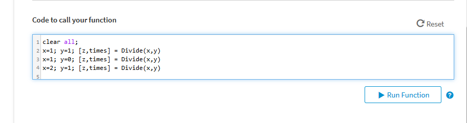 Write a function Divide that divides two numbers, and keep count of