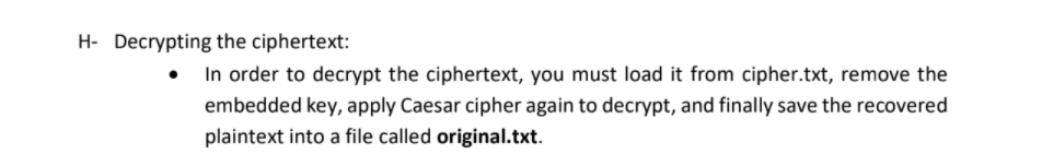 a text or decrypt it. B- If the user chose to encrypt