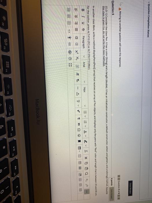  Question Completion Status: Case Wind Moving to another question will save