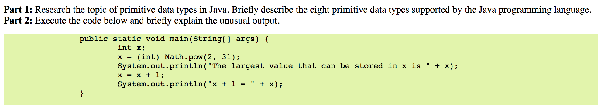 Java programming problem, could you please add comments "//" so that I
