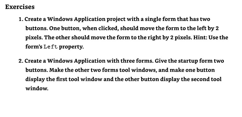 Visual Studio 2022 1. Create a Windows Application project with a single