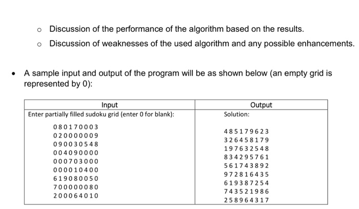 to solve the well-known sudoku problem. The sudoku grid will be a