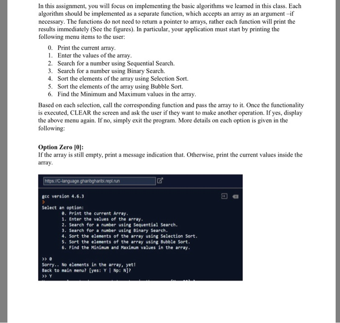  C programming In this assignment, you will focus on implementing the