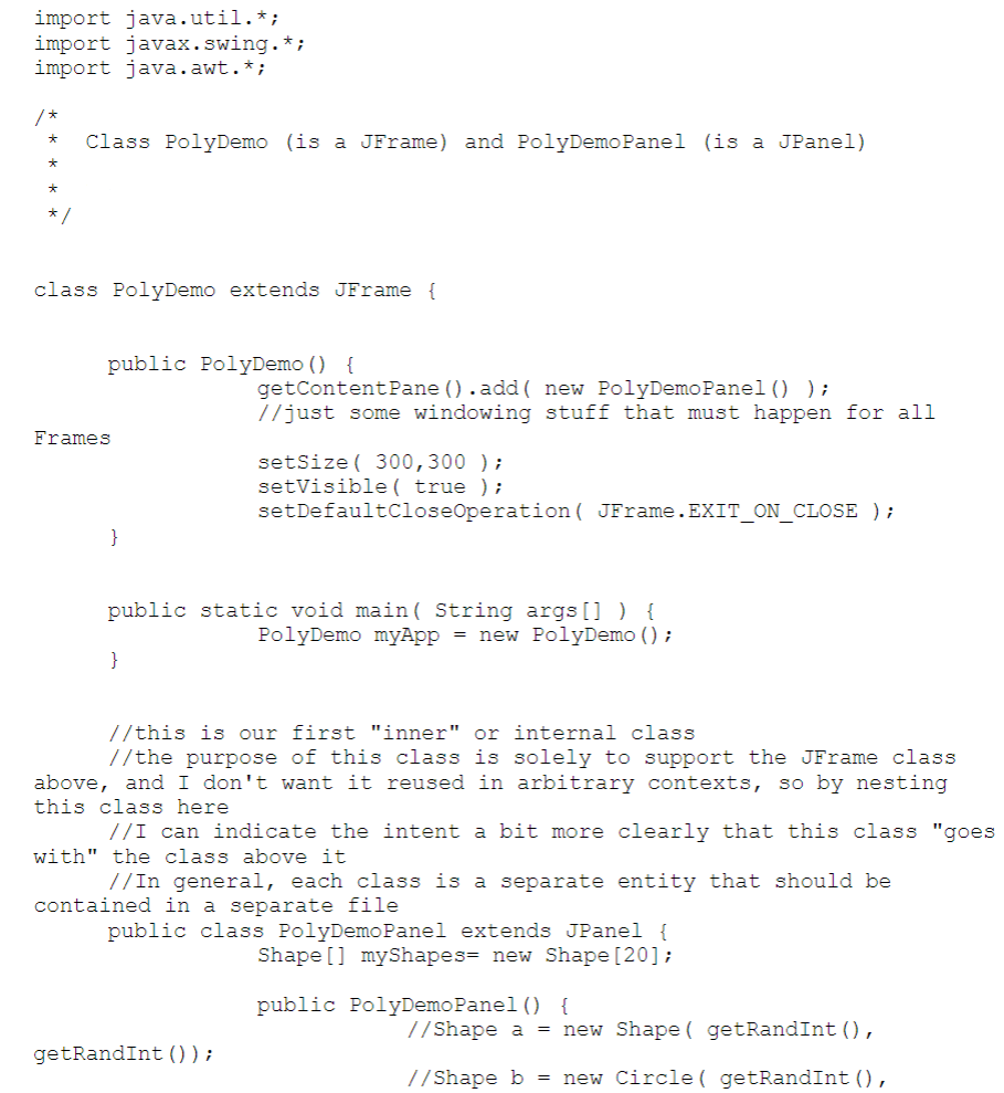 thing we need to do is download the Shape superclass, the Spray