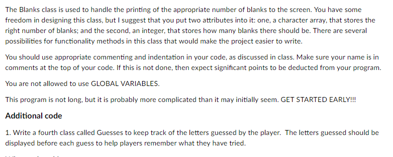 the game hangman. Hangman is a simple word game where the player