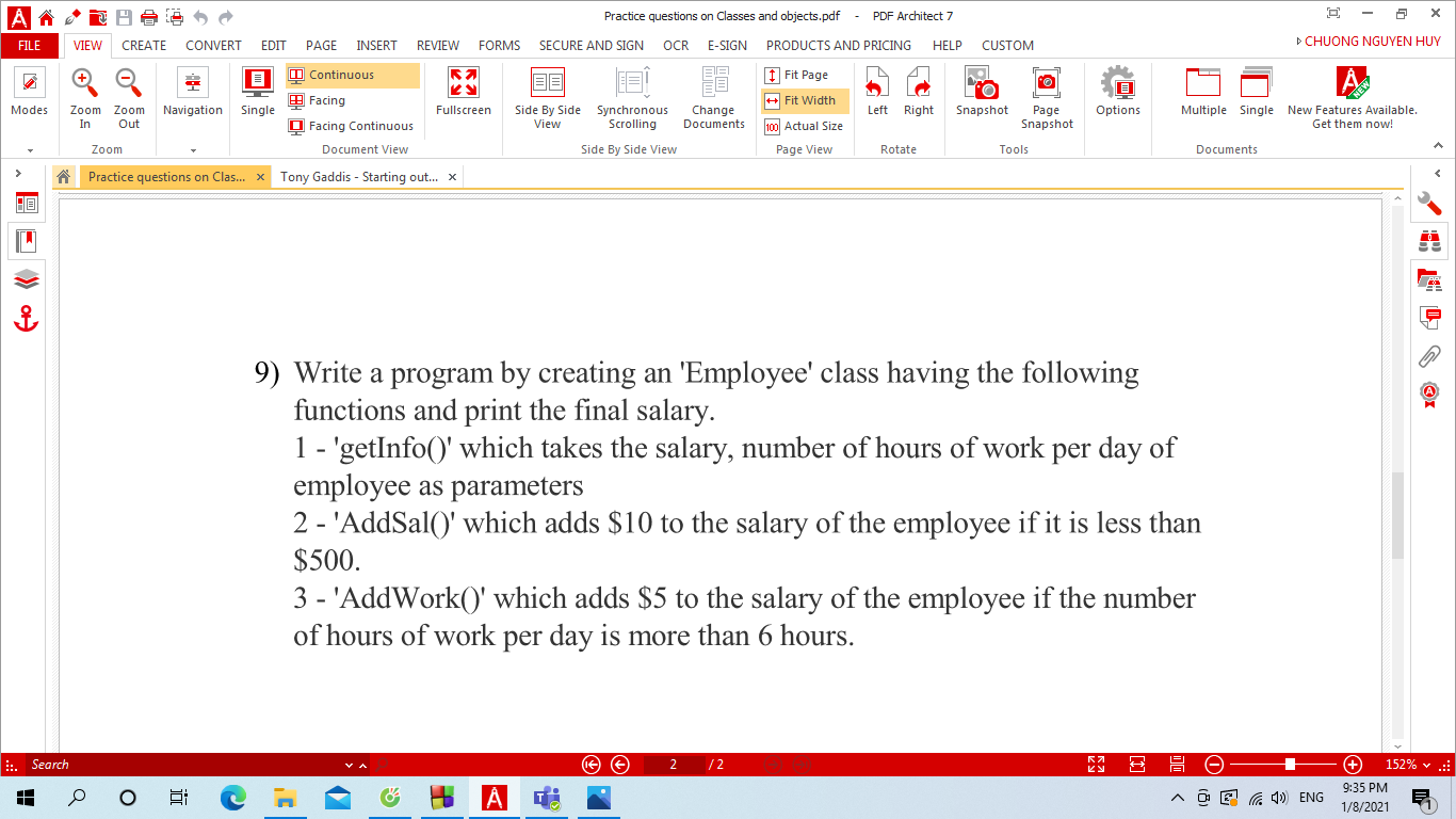 Write a program in C++: Write a program by creating an 'Employee'