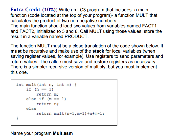 This program has to run In LC3 machine simulator as assembly language