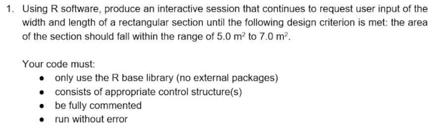  solve using R Programming language 1. Using R software, produce an