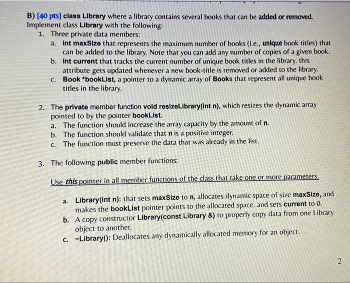 Book with the following members: 1. private members: a. book title (string)