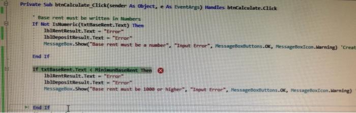 using visual basic i have to If it is less than 1000,