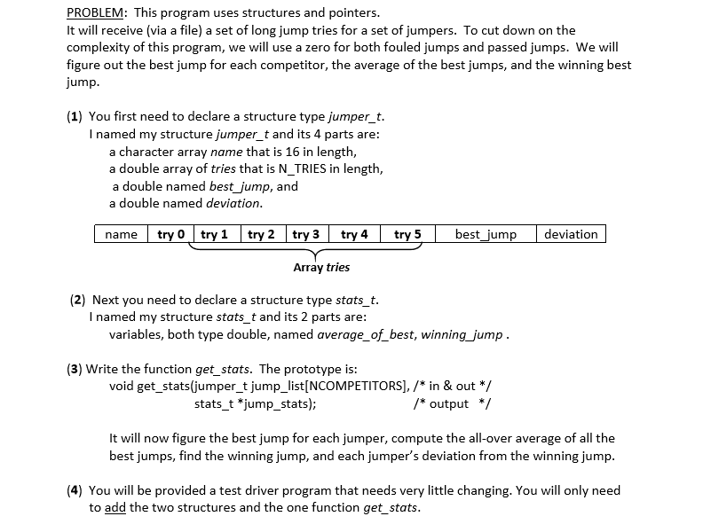 lab5.h (below) lab5.dat (below) PROBLEM: This program uses structures and pointers It