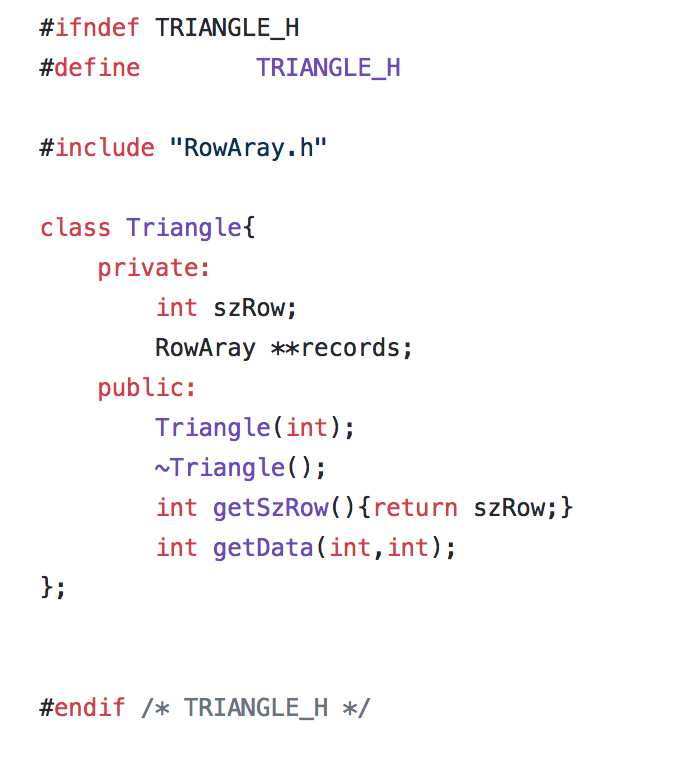 of RowAray inside Table. See below for RowAray.h, Table.h, Then create a