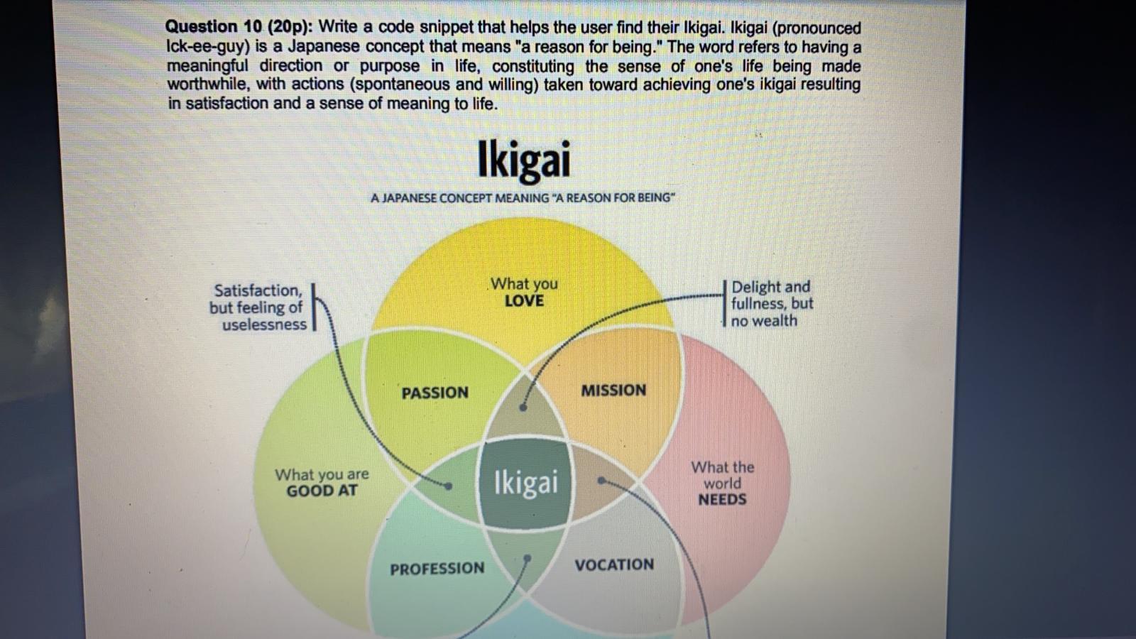  Question 10 (20p): Write a code snippet that helps the user