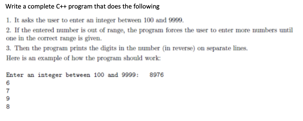  Write a complete C++ program that does the following 1. It