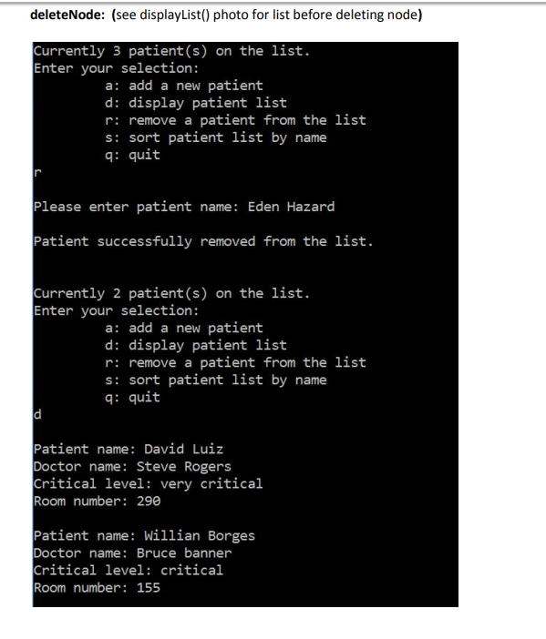 linked list of patient records. // Each record(struct) has this information: patient's