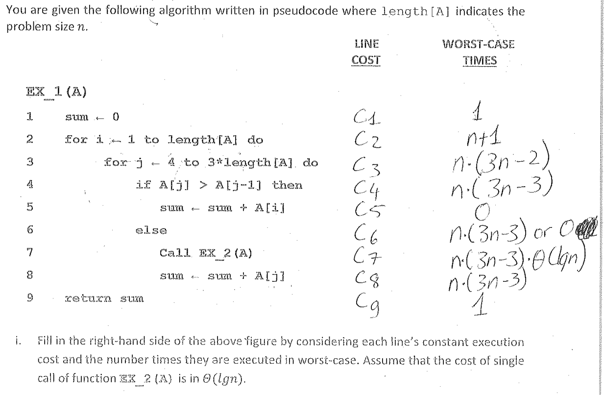  You are given the following algorithm written in pseudocode where length
