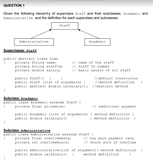  b) Write a Java application class that uses the concept of