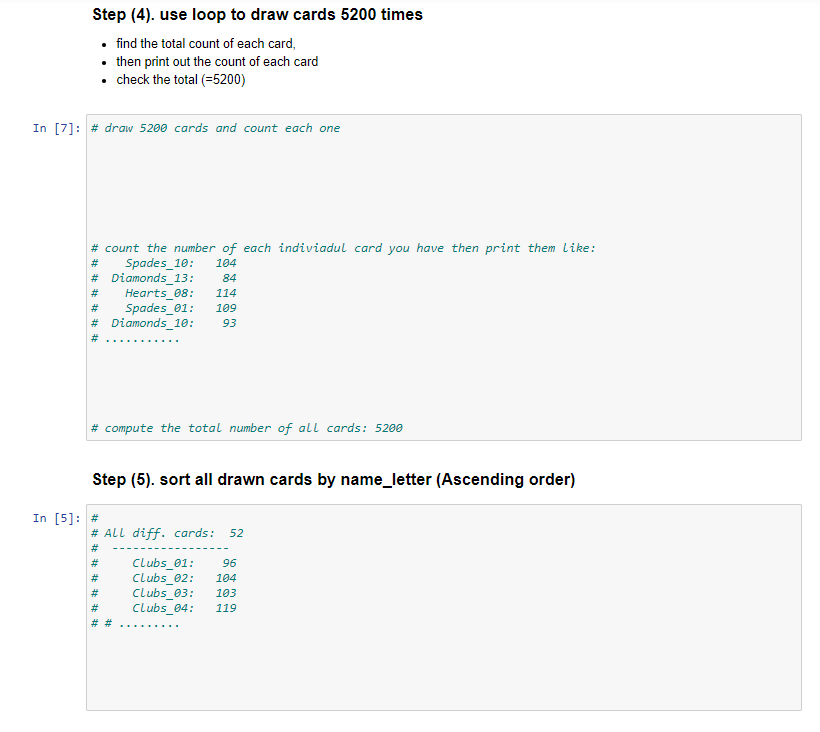 deck of 52 cards contains: 13 Clubs 13 Diamonds 13 Hearts 13