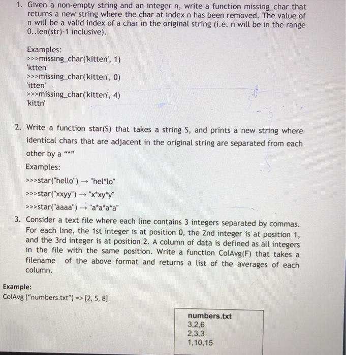  1. Given a non-empty string and an integer n, write a