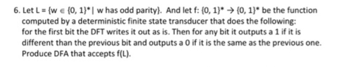  Let L = {w element {0, 1}^* | w has odd