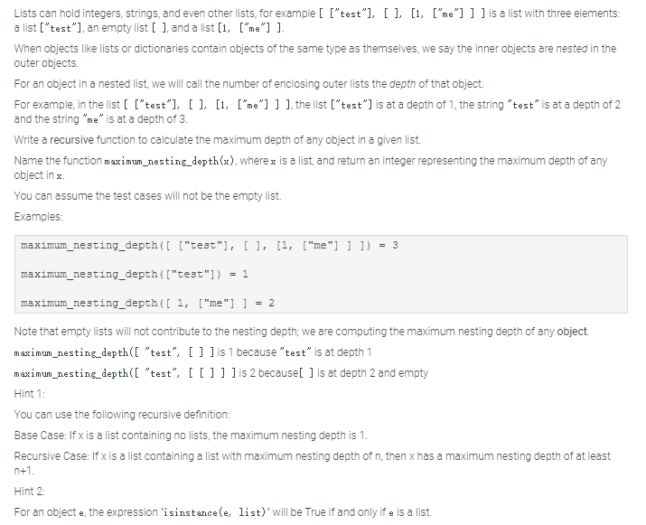 python Lists can hold integers, strings, and even other lists, for example