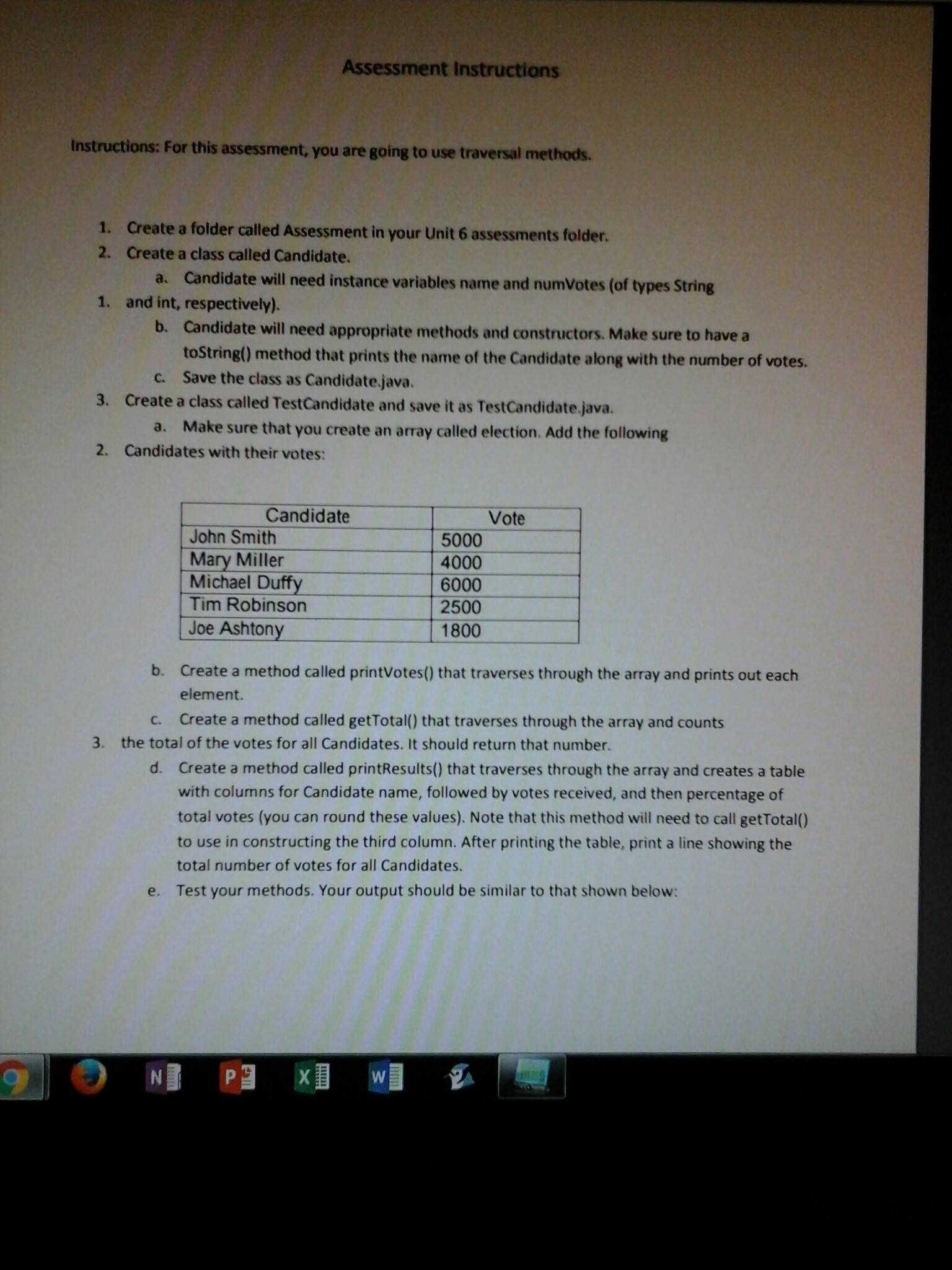  Java code Assessment Instructions Instructions: For this assessment, you are going