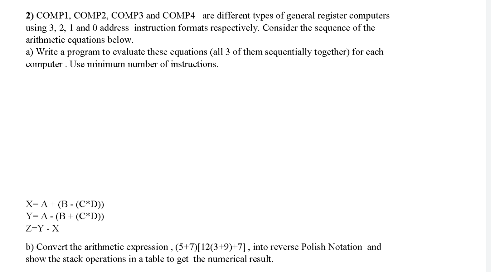 2) COMP1, COMP2, COMP3 and COMP4 are different types of general