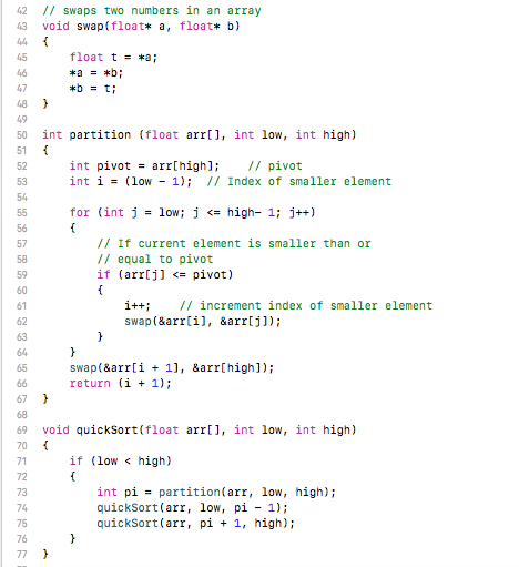 C++ language question Hello, I have a problem changing this quicksort algorithm