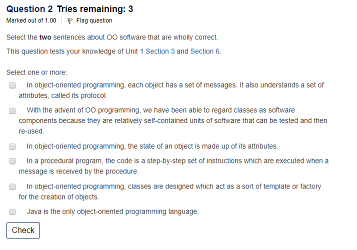 Need help with this 7 java multiple choice questions Question 2 Tries