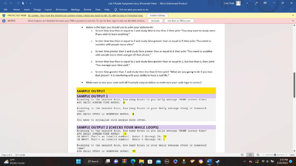 for their average daily screen time in hours as well as their