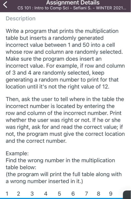  Assignment Details CS 101: Intro to Comp Sci - Sefiani S.